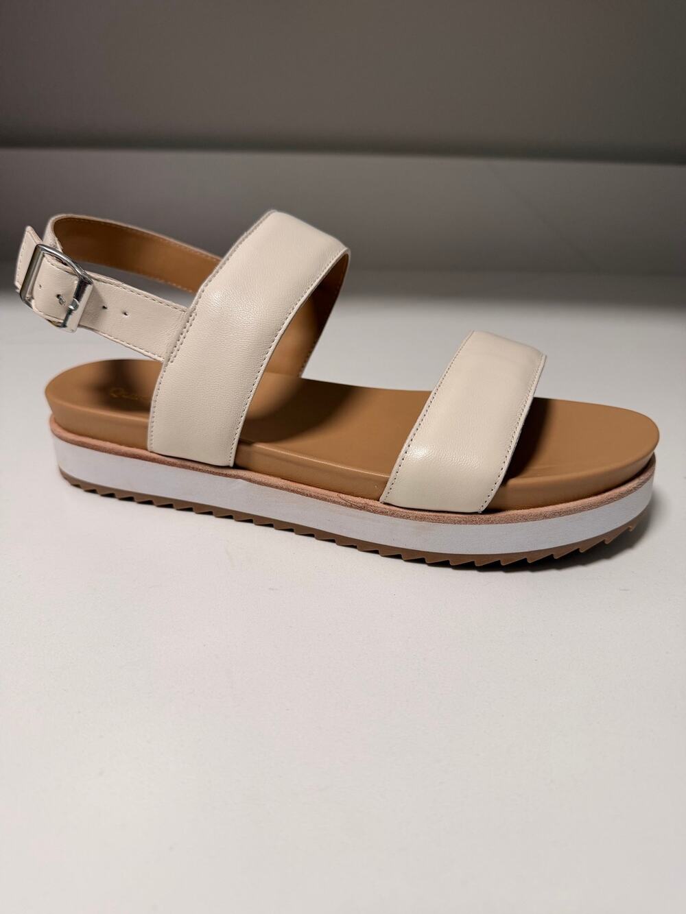 Quince Italian Leather Platform Sandals Bone Women’s Size 9 NIB